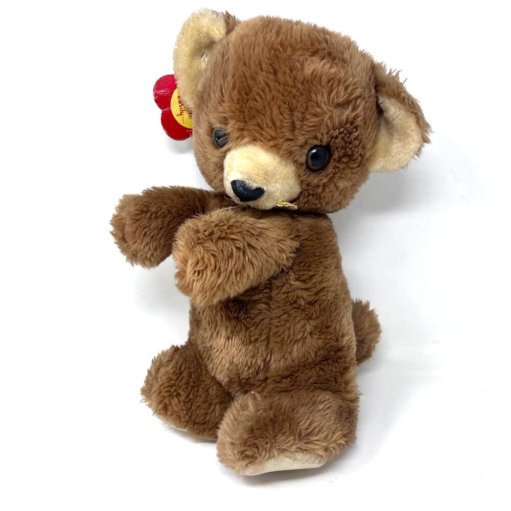 Daekor Rattle Teddy Bear Plush 12" Vintage Brown Stuffed Animal Lovey